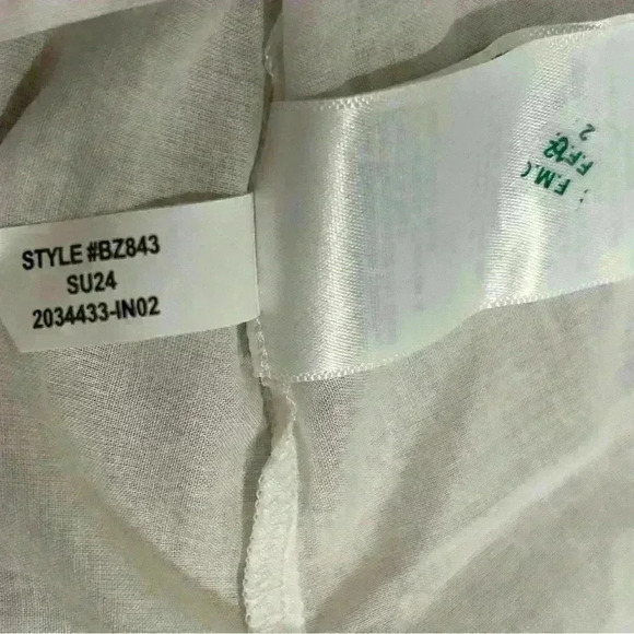 NWT J Crew White Cotton Top Embroidered Short Sleeve Semi Sheer Shirt Size S - Picture 6 of 8